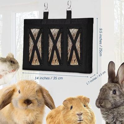 China Small Animal Supplies To Hay Bag Hanging Pouch Feeder Stand Viable Bag Feeding Dispenser Container Rabbit Guinea Pig Cage Accessories for sale