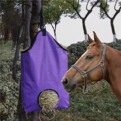 China Durable Hot Selling Large Capacity Oxford 600D Feeder Bag Slow Slow Horse Feeding Hay Tote Hay Bags For Horses for sale