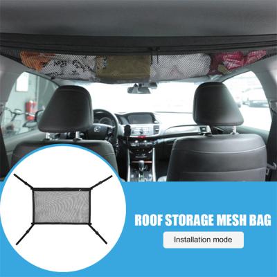 China Universal Car Roof Auto Bag Mesh Bag Auto Stowing Tidying Interior Mesh Bag Breathable Interior Accessories Storage Cargo Bag Organizer Pouch Car SUV Ceiling Storage Net Bag for sale