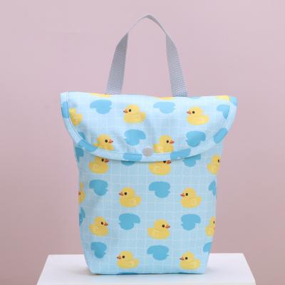 China Water Resistant Baby Diaper Bag Cartoon Print Diaper Zipper Handbag Stroller Carry Pack Travel Outdoor Wet Diaper Storage Waterproof Wet Dry Bags for sale