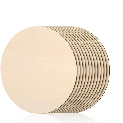 China Europe Unfinished Natural Round White Wood Discs Surround Oak Wood Cutouts For Wholesale Craft Supplies for sale