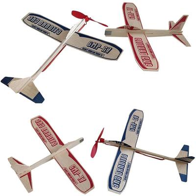 China Flat set of balsa wood airplane gliders and thruster toys for sale