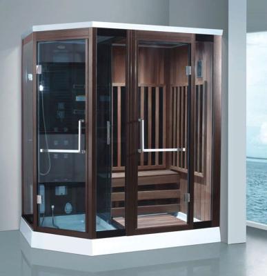 China Sauna Steamer 2 Person Computer Control Panel Wet And Dry Room With Shower for sale