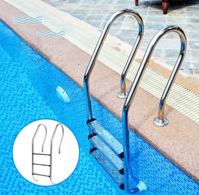 China 304/316 Stainless Steel Swimming Pool Ladder 3 Steps Pool Ladder for sale