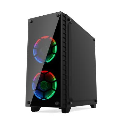 China With Fan Joyee K53 ATX Motherboard Gaming Desktop Mini Computer Case RGB Fans 26.5cm Graphics Card for sale