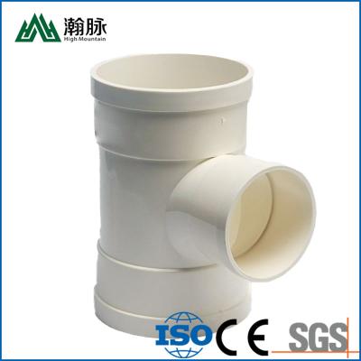 China 3 Way PVC Drainage Pipe Fittings White Tee Elbow Plumbing for sale