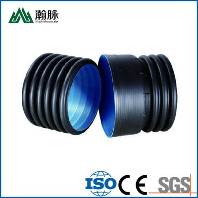 China 300mm Dual Wall Drainage Pipe Reinforced HDPE Corrugated Sewage Pipes for sale