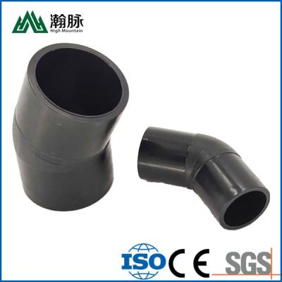 China PE 100 HDPE Pipe Fittings 160/200/250mm Hot Melt 90 Degree Elbow Fitting for sale