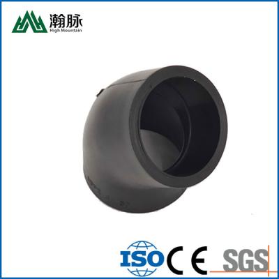 China Drainage Irrigation HDPE Pipe Fittings 90 45 Degree Elbow Sewage Pipe Joint for sale