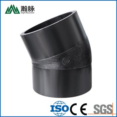 China Small Butt Welding Pipe Fitting Hot Melt 90 110 160mm HDPE Pipe Bend for sale