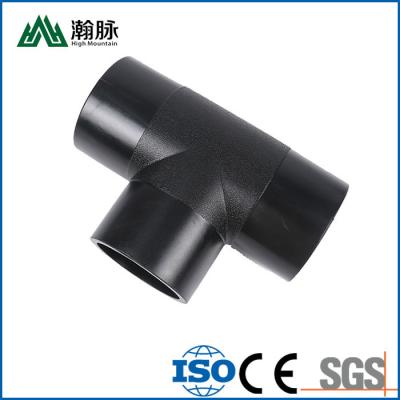 China Butt Hot Melt HDPE Pipe Fittings 125 140 160 200 250 110mm Equal Tee for sale