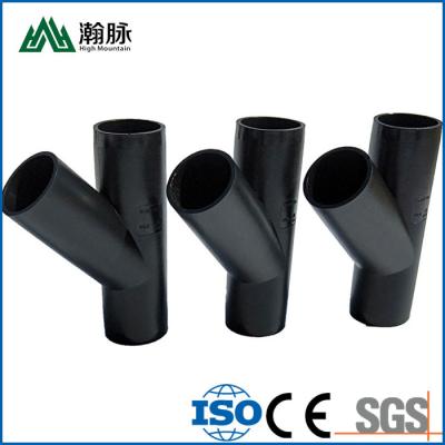 China Siphon HDPE Drainage Pipe Fittings Same Layer PE Oblique Y Shaped Tee for sale