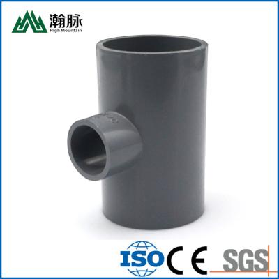 China Grey PVC Tube Fittings DN20 25 32 40 50 63 75 90 Pipe Reducing Tee Customized for sale