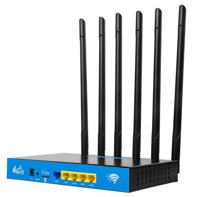 China 1200Mbps 6 antennas 2.4G 5.8G cpe dual band wired network high speed home wireless indoor lte wifi router 4g with sim card slot for sale