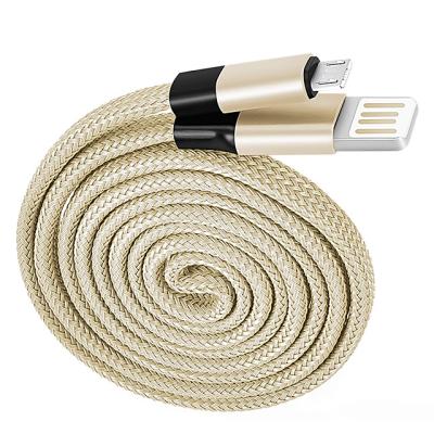 China 2.4A New Patent Fast Charging PET+PU Braided Auto Rolling Reversible Micro USB Cable for sale