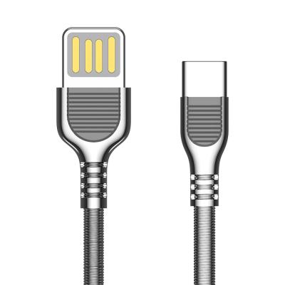 China 2.4A Double Sided Plug Cable Fast Charging USB Charging Zinc Alloy Cable With Patented For Iphone 12 for sale