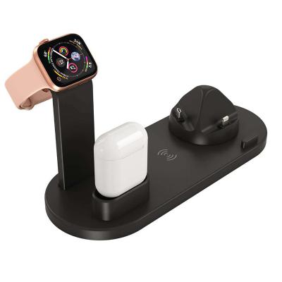 China Smart Watch Multi Function Phone/Smart Watch/Earphone Dock Charging Stand 5 in 1 Rotatable Micro USB Type-C for Wireless Charger for sale