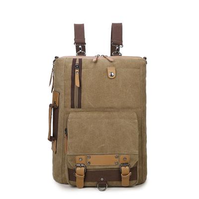 China Fashion Good Quality Mens Canvas Tote Bag Backpack Durable Outdoor Traveling Shoulder Bag for sale