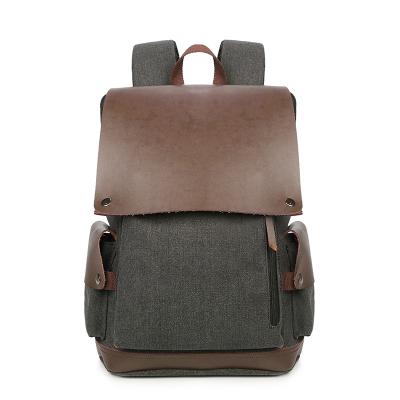 China Fashion Customization Retro Style Storage Shoulder Bag Man Canvas Traveling Sporty Chic Backpack for sale