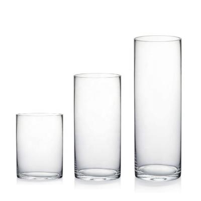 China 10cm/20cm/30cm Cylinder Soda Lime Glass Heat Resistant Vases for sale