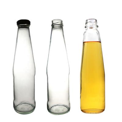 China New Products 600ml Round Clear Soy Sauce Glass Bottle Of Sauce With Metal Lid For Hot Sauce Bottle Packaging for sale