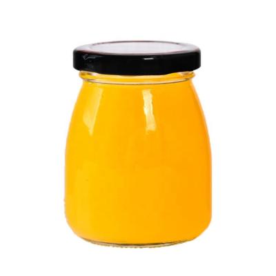 China 200ml jar of pudding glass milk fruit yogurt pudding for sale