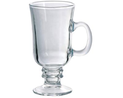 China Sustainable Irish Coffee Mug Glass Mug With Handle 8oz for sale