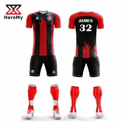 China 100%polyester Heremy 2021 Latest Technologies Printing Custom Logo Soccer Uniform Soccer Wear for sale