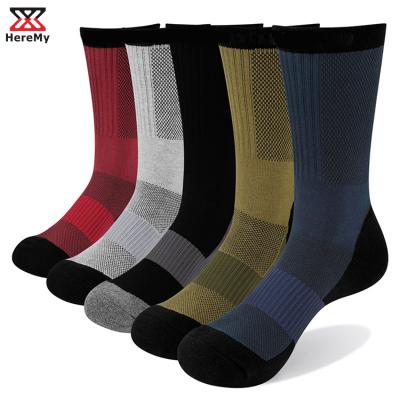 China Breathable Cotton Custom Deodorant Socks Wholesale Men Custom Print Long Socks for sale