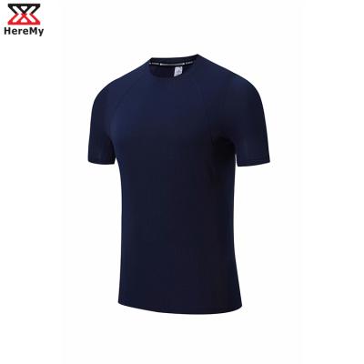 China Breathable Fitness Training Muscle Bodybuilding Workout Custom Slim Fit Men's Simple Gym T-Shirt for sale