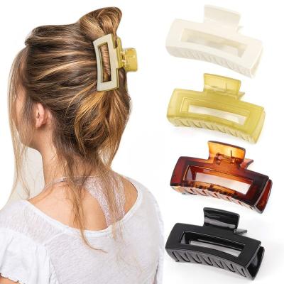 China Hair Clips Barrettes 4 PCS French Design Minimalist Jaw Clips Acrylic Hair Clips For Thick Hair for sale