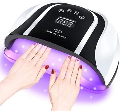 China 160W UV Lamp with 54 LED Beads Professional High Power 160W LED UV Gel Manicure Lamp, Used for Quick Gel Polishing Curing 54 LED Beads 4 Timer Settings for sale