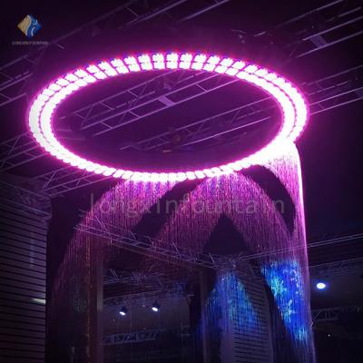 China Pretty Modern Customized Acrylic Stainless Steel Swimming Pool Water Curtain Indoor Fountain for sale