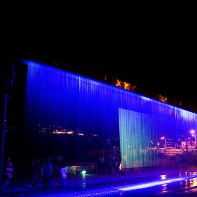 China Modern Natural Idea Product 2021 Color Drops Stainless Steel Interior Wall Digital Water Curtain for sale