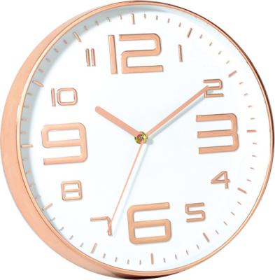 China 12-inch the rose gold frame electroplating wall clock 30.2*30.2*4.5CM for sale