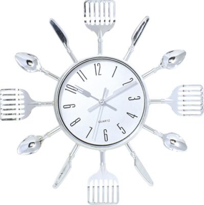 China The Simple 3D Spoon Knife And Fork Kitchen Clock 25.6*25.6*3.6CM for sale