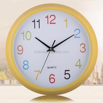 China Wall Clock Simple Yellow Wall Quartz Frame Colorful Clock for sale