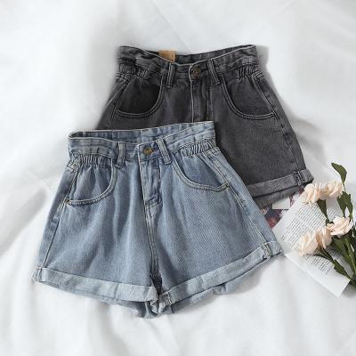 China Vintage High Waist Breathable Leg Pants Loose Wide Leg Denim Shorts 2021 Summer Women's Wear Casual Crimped Soft Warm Pants for sale