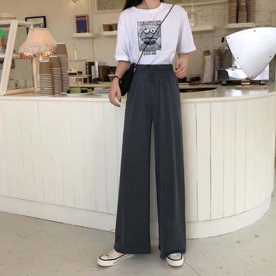 China Women's Wide Leg Pants Straight Wiping 2021 Summer Color High Waist Loose Elastic Sheer QUICK DRY High Waist Pants for sale