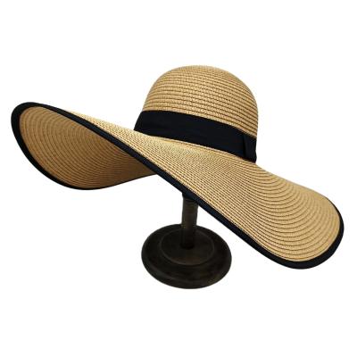 China Modern Women's Fashion Raw Material Character Adults Sun Straw Hat Wide Brim Summer Hat Wind Up Beach Soft Sombrero Eco-Friendly Collapsible Hats for sale