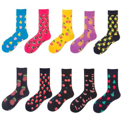 China Fashion Comfortable QUICK DRY All-Match Fall Cotton Cute Socks Berry Fruit In Tube Socks for sale