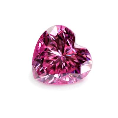 China Fire Moissanite Ring DF-VVS Clarity Color Play or Pendant Round Shape Loose Moissanite Stones Pink Moissanite Diamond for sale