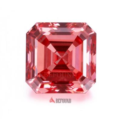 China Earings Fancy Pink Color VS1 Lab Created Loose Diamond Price Per Carat Asscher Cut Diamond For Ring Setting for sale