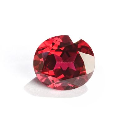 China Color Play Or Fire Befound 10*12mm Loose Gemstone Perfect Oval Shape Lab Created Ruby Price Per Carat for sale