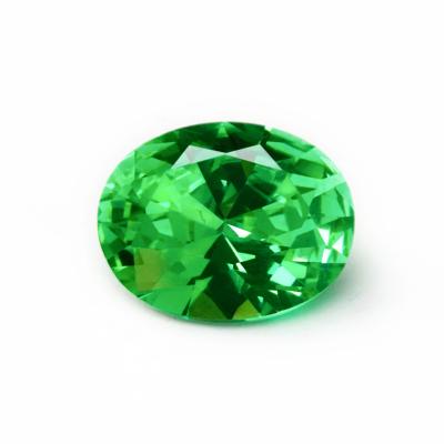 China Wholesale Green Color YAG Synthetic Stone Tsavorite Fire Gemstone Oval Shape 7x9mm Color Set or Yttrium, Aluminum and Garnet for Jewelry Making for sale