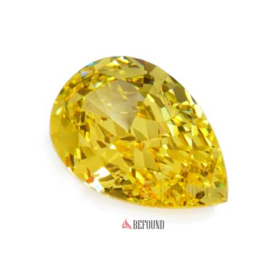 China Hot Selling Pear 8x12mm Loose Canary Yellow CZ Gemstone Game or Color Fire Simulated Diamond for sale