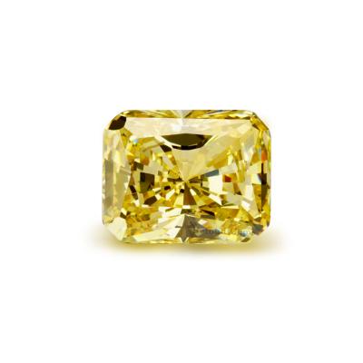 China Fire Color Play Or Synthetic Yellow Gemstone Diamond Beads Zircon Octagon Shape Radiant Iced Out Cut 7x9mm For Ring Necklace for sale