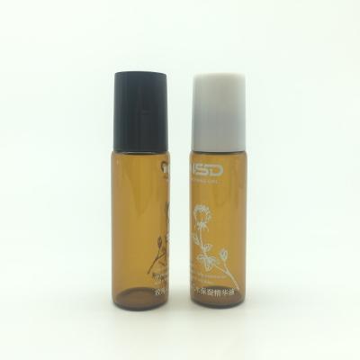 China Personal Care Customized Logo Clear Essential Oil Container Amber Glass Roll-On Bottles for sale