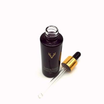 China New Design Cosmetic 30ml Face Cream Serum Bottle And Lotion Dropper Bottle Gold Attractive Cosmetic Glass Necklace for sale