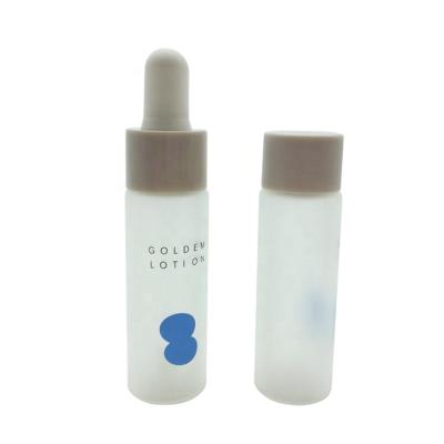 China Custom Logo Cosmetic Frosted Glass Essential Oil Dropper Bottle 10ml for sale